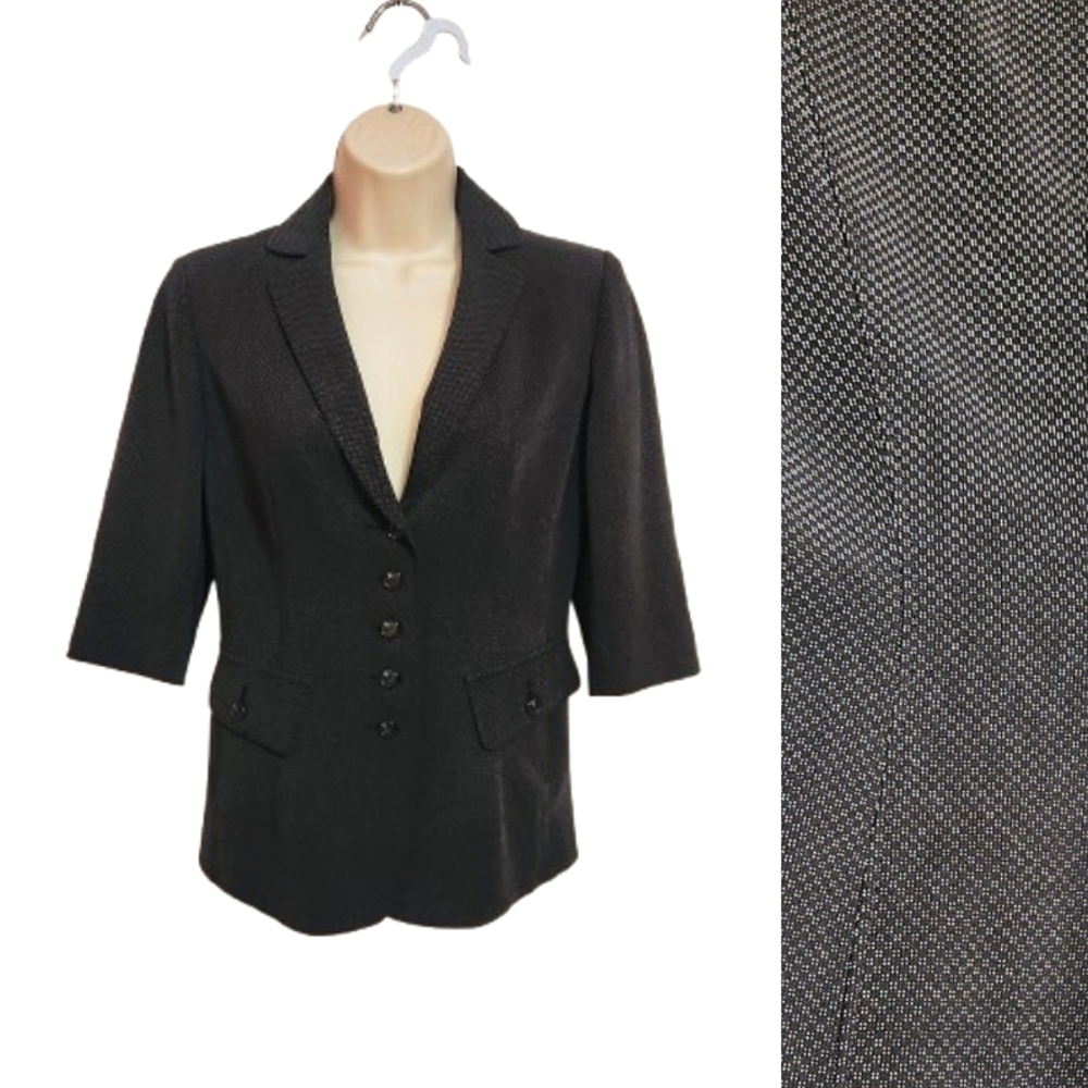 Anne Klein Black and White Blazer Jacket Size 8